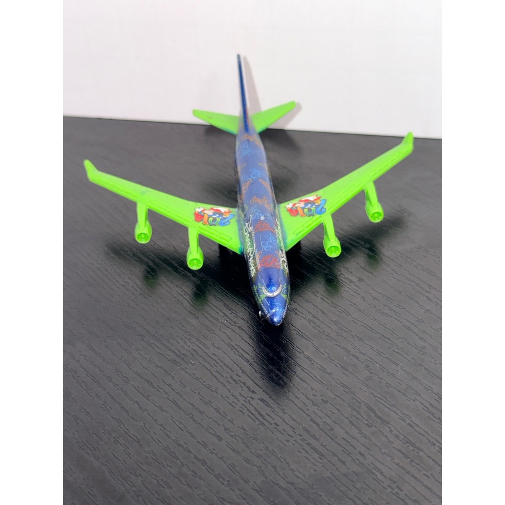 Disney Parks 2014 Mickey Mouse Airplane Blue Lime Green Diecast Jet